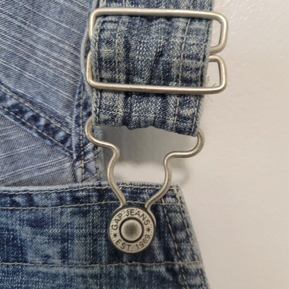 Gap Industrial Wide Leg Denim Overalls Size L - Picture 8 of 14